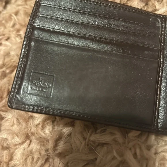 men's brown leather FENDI bifold wallet